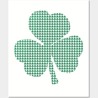 Green Shamrocks in a Shamrock Posters and Art